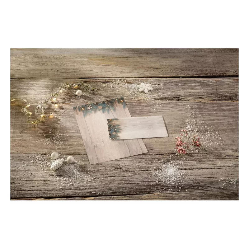 SIGEL vianočný listový papier Golden Greens motív DIN A4 - 90 g/m² - A4 (DP664)