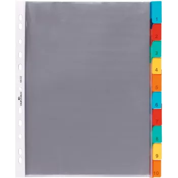 DURABLE A4 registre na prospekty, 10-dielny, farebne triedené taby, polypropylén 663219