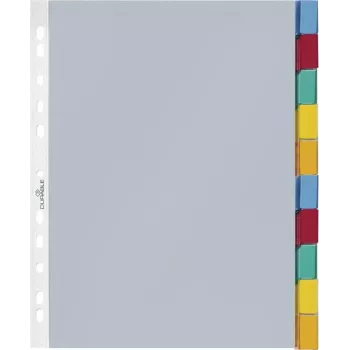 DURABLE A4 registre na prospekty, 10-dielny, farebne triedené taby, polypropylén 663219