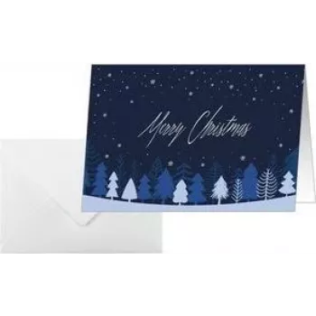SIGEL DS635 vianočná pohľadnica Snowflake Serenity A6 na šírku (A5) pre atramentové/laserové/kopírovacie zariadenia, biely kartón 250 g/m², 1 kus
