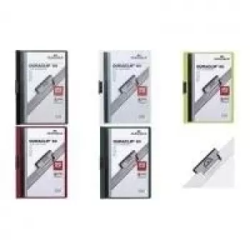 DURABLE DURACLIP ORIGINAL 60 A4 zakladač, tmavomodrý transparentný predný kryt, kovová svorka, balenie 5 ks (2238-07)