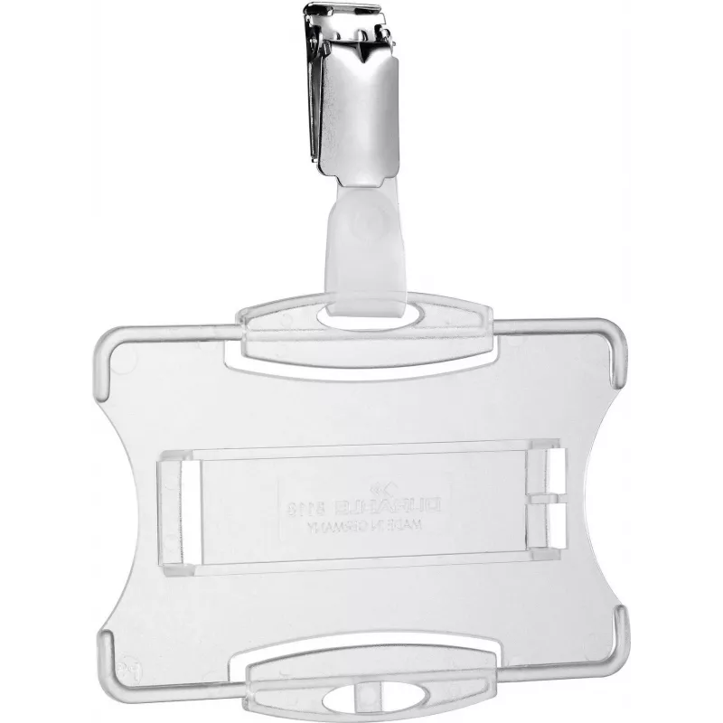 DURABLE držiak na ID karty s otočnou sponou, transparentný, na 1 kartu, balenie 25 ks 811819