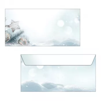 SIGEL Snow Star DL dizajnový papier 110 x 220 mm 80 g/m² modrý/biely DU312