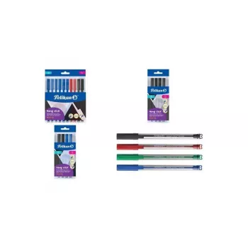 Pelikan Hang Stick guľôčkové pero 0,7 mm modré priehľadné (balenie 10 ks polytaška) 400207122