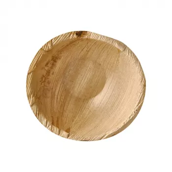 Papstar 87185 okrúhla jednorazová miska z palmového listu, prírodná, 15 cm, 25 kusov