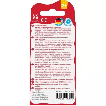 Faber-Castell Grippy Pastel trojuholníkové pastelky, balenie 4 ks, jumbo mäkká náplň pre malé detské ruky 110702