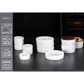Ritzenhoff & Breker BIANCO sada misiek na pečenie, 245 ml, 4-dielna, porcelán, biela 431452