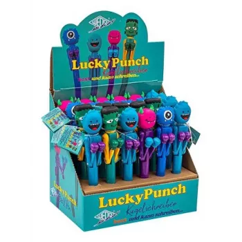 WEDO Monster guličkové pero Lucky Punch, rôzne farby, mechanická boxovacia funkcia, modrý atrament, 1 kus (252 2399)