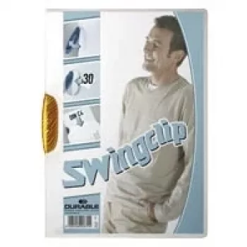 DURABLE SWINGCLIP® 30 A4 transparentný zakladač so sponou, kapacita 30 listov, balenie 25 ks 226009