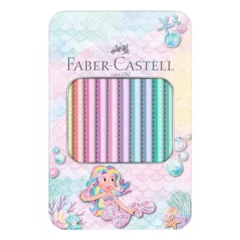 Faber-Castell Sparkle Jumbo trojuholníkové pastelky, 10-dielna sada, sortiment farieb, 3,8 mm tuhy, Soft-Grip zóna, nerozbitné, FSC certifikované drevo 210910