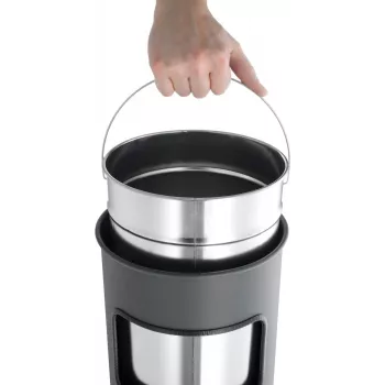 DURABLE kovový odpadkový kôš 17L okrúhly s popolníkom, čierny 333001