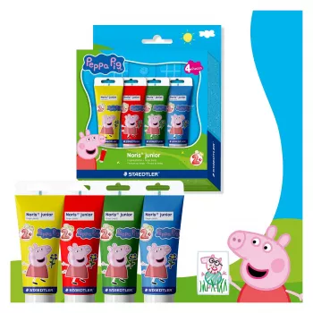 STAEDTLER Noris junior Peppa Pig prstové farby, 4 x 150 ml, od 2 rokov 8814 L1