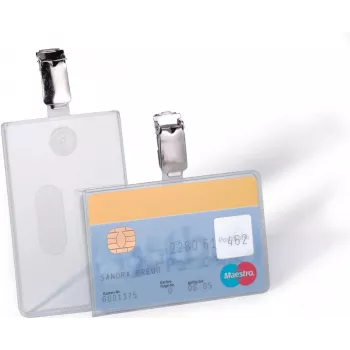 DURABLE držiak na ID karty so sponou pre 1 kartu, transparentný, 25 ks (811319)