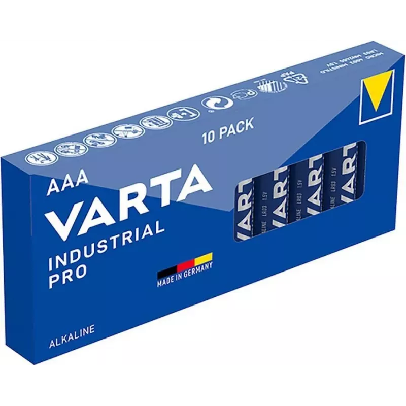 Varta Industrial AAA alkalická batéria 1,5V 1100 mAh – balenie 10 ks (LR03)