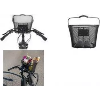 FISCHER E-Bike PLUS košík na riadidlá, jemná oceľová sieť, čierny, rýchloupínanie, 5 kg 50653