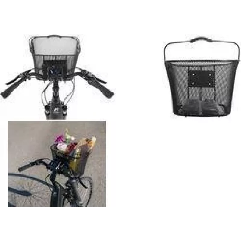 FISCHER E-Bike PLUS košík na riadidlá, jemná oceľová sieť, čierny, rýchloupínanie, 5 kg 50653