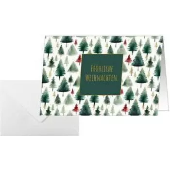 SIGEL vianočné prianie Little Pines, 115 x 170 mm pre atramentové/laserové/kopírovacie zariadenia, lesklý kartón 220 g/m², 1 kus (DS644)