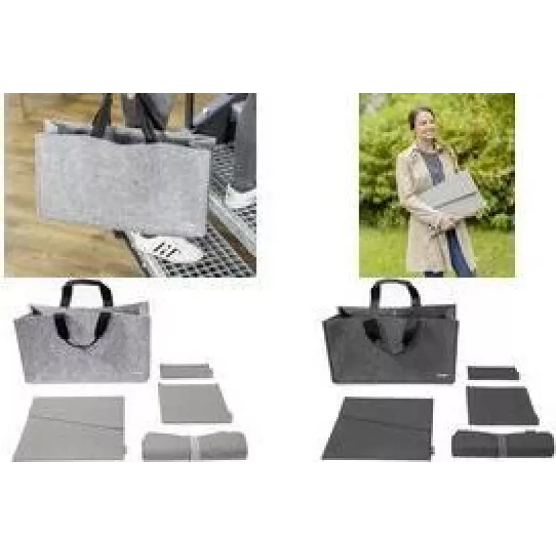 SIGEL BAB02 Desk Sharing Bag Basic L, tmavosivá, 5-dielna sada
