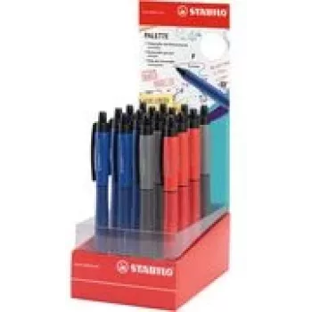 STABILO Palette rollerball stojan na pult, 16 rôznych gélových atramentových pier, 0,4 mm zatahovacie, kovový hrot 268/16-01