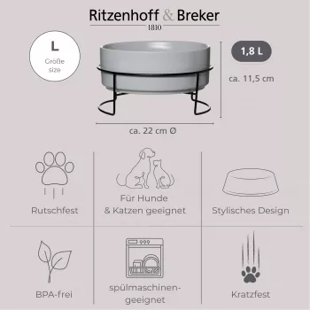 Ritzenhoff & Breker TARO súprava misiek 1,8L sivá kamenina keramika 450484