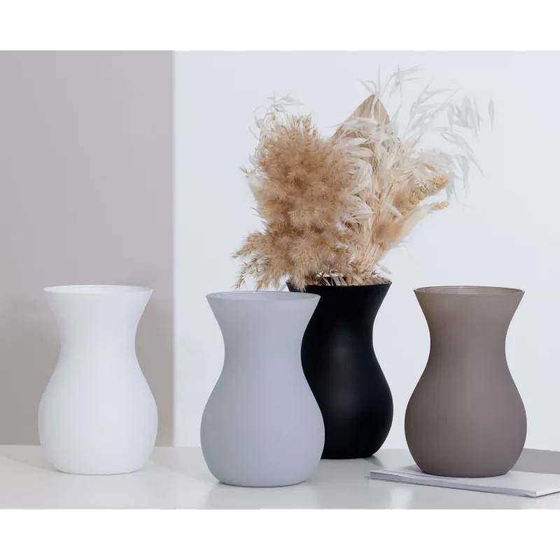 Ritzenhoff & Breker ANNALENA sivá matná sklenená kónická váza na kvety, 180 mm 816723