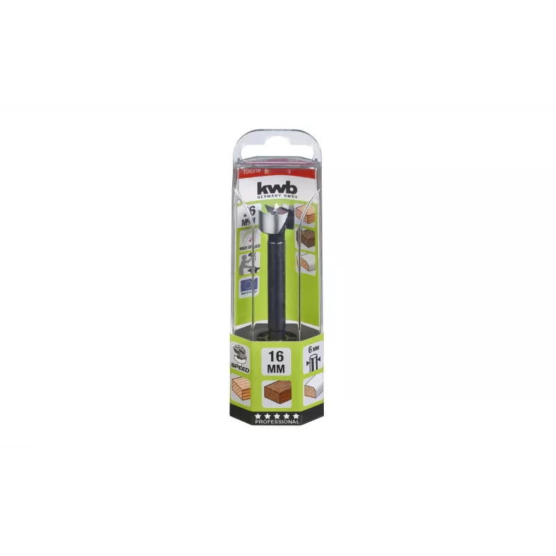 KWB 706316 strediaci vrták 1,6 mm DIN 333 forma A HSS