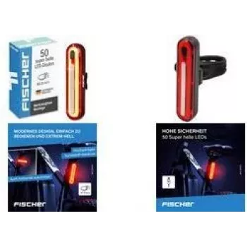 FISCHER FAHRRAD LED zadné svetlo na bicykel, nabíjateľné, čierna/červená 50089:FISCHER