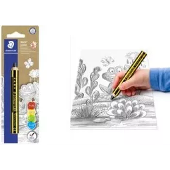 Staedtler Noris Junior grafitová ceruzka - 2B, čierno-žltá pruhovaná, okrúhly driek, jednotlivý kus 141-2B BK