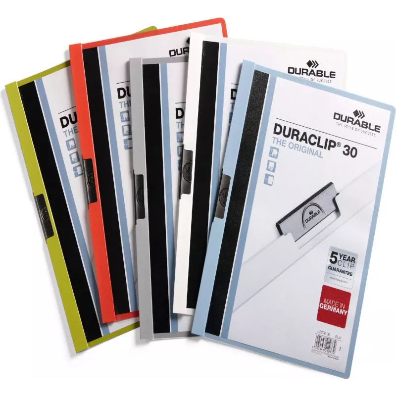 DURABLE DURACLIP 30 A4 Zakladač modrý (balenie 25 ks) 220057