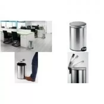 DURABLE nerezový pedálový odpadkový kôš 12L okrúhly 340123