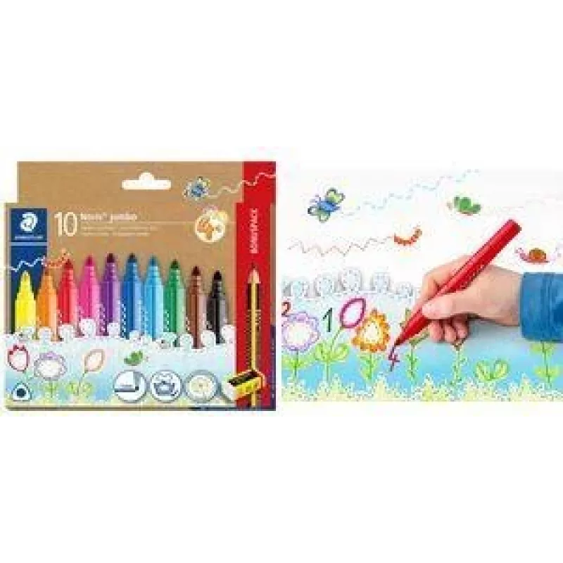 STAEDTLER Noris jumbo Fixky, 3,0 mm, trojhranné, umývateľné, výhodné balenie s 10 328-B C10P
