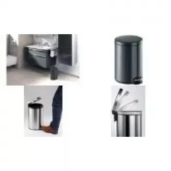 DURABLE pedálový odpadkový kôš kovový 20L okrúhly strieborný 341258