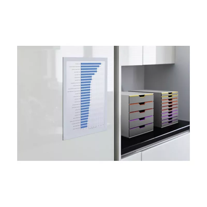 DURABLE DURAFRAME A4 samolepiaci informačný rám, strieborný, balenie 2 ks 487202