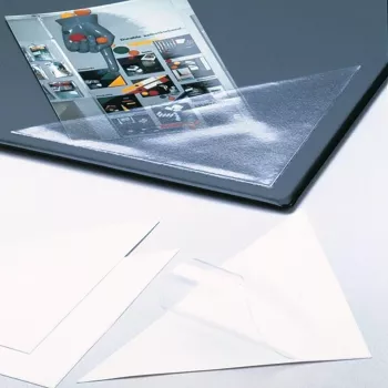 DURABLE CORNERFIX® samolepiace trojuholníkové tašky 75x75 mm, transparentné, 100 kusov 828119