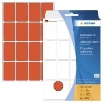 HERMA permanentné etikety červené 25 x 40 mm 512 etikiet (32 listov x 16) 2452