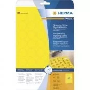 HERMA Special 8034 samolepiace poveternostne odolné matné fóliové etikety pre exteriér, žlté, 30 x 30 mm, 1200 etikiet (25 listov x 48)