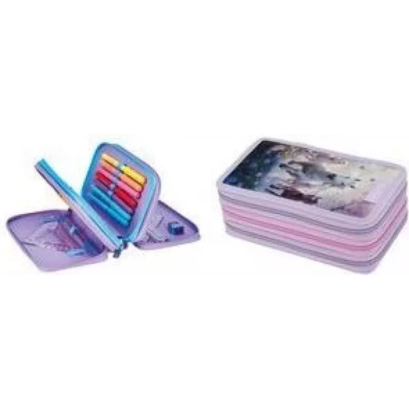 Herlitz TriCase Whisper Mane 31-dielne peračník, polyester, 3 priehradky, 3 zipsy 400205915