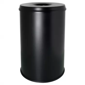 HELIT H2515695 oceľový odpadkový kôš s hasiacim krytom, 30 l, čierny, okrúhly, Ø335 x 470 mm