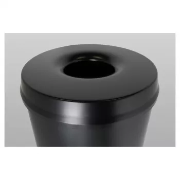 HELIT H2515695 oceľový odpadkový kôš s hasiacim krytom, 30 l, čierny, okrúhly, Ø335 x 470 mm