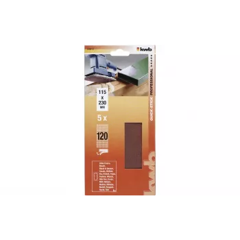 kwb 818912 brúsny papier zrnitost 120, 230 mm x 115 mm, 5 ks