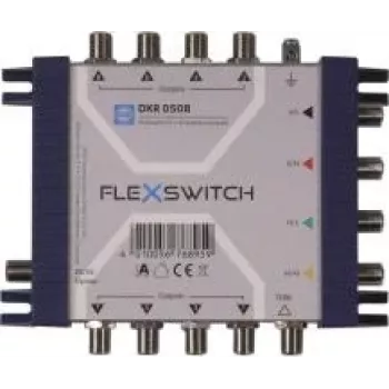 WISI FLEXSWITCH DXR0508 multiswitch 5 in 8 napájaný prijímačom pasívne kaskádovateľný