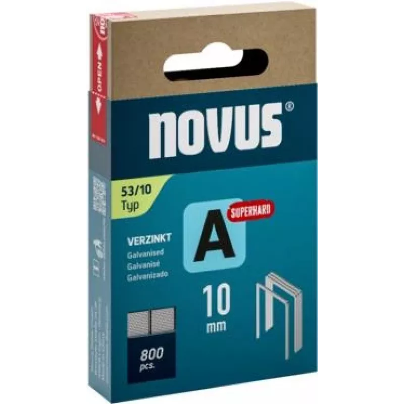 Novus Type 53 sponky na jemný drôt A 10 mm super tvrdé pozinkovaná oceľ 800 ks 042-0778
