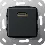 Gira HDMI nástenný modul 2.0a+ HDR, 1-port, matný čierny 567010