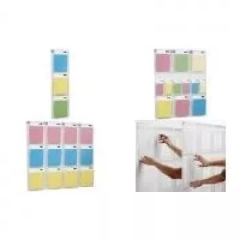 HELIT PLACATIV nástenný displej, 6 A4 na výšku + 12 1/3 A4 priehradiek, číry SAN, hĺbka 35 mm H6812302