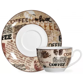 Ritzenhoff & Breker CREMA Cappuccino sada, 4-dielna, porcelán, potlač, vhodná do umývačky 422108