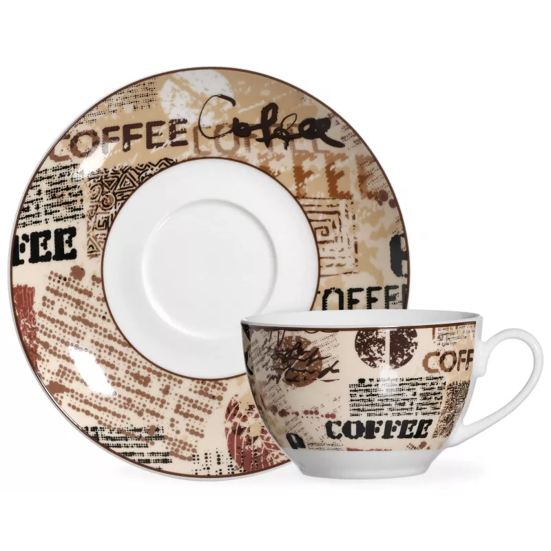Ritzenhoff & Breker CREMA Cappuccino sada, 4-dielna, porcelán, potlač, vhodná do umývačky 422108