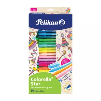 Pelikan Colorella Star C302/50 Sada fixiek, 50 rôznych farieb, atrament na vodnej báze umývateľný, vetrané uzávery 825092
