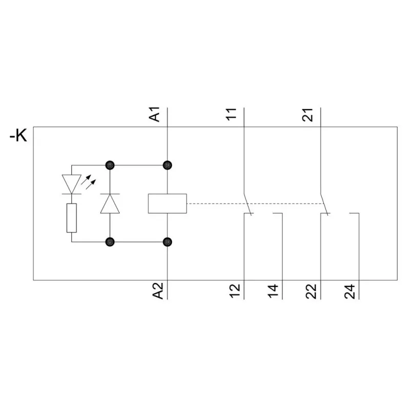 SIEMENS LZS:RT4A4L24 zásuvné relé 4PDT 24VDC 2W s LED