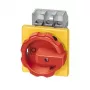 Siemens 3LD2804-0TK53 3-pólový hlavný vypínač / núdzový vypínač, 125 A, predná montáž, červený/žltý