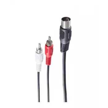 Shiverpeaks BASIC-S DIN 5-pin konektor samec na 2 RCA konektor samec audiokábel, 1,5 m, čierny BS10312